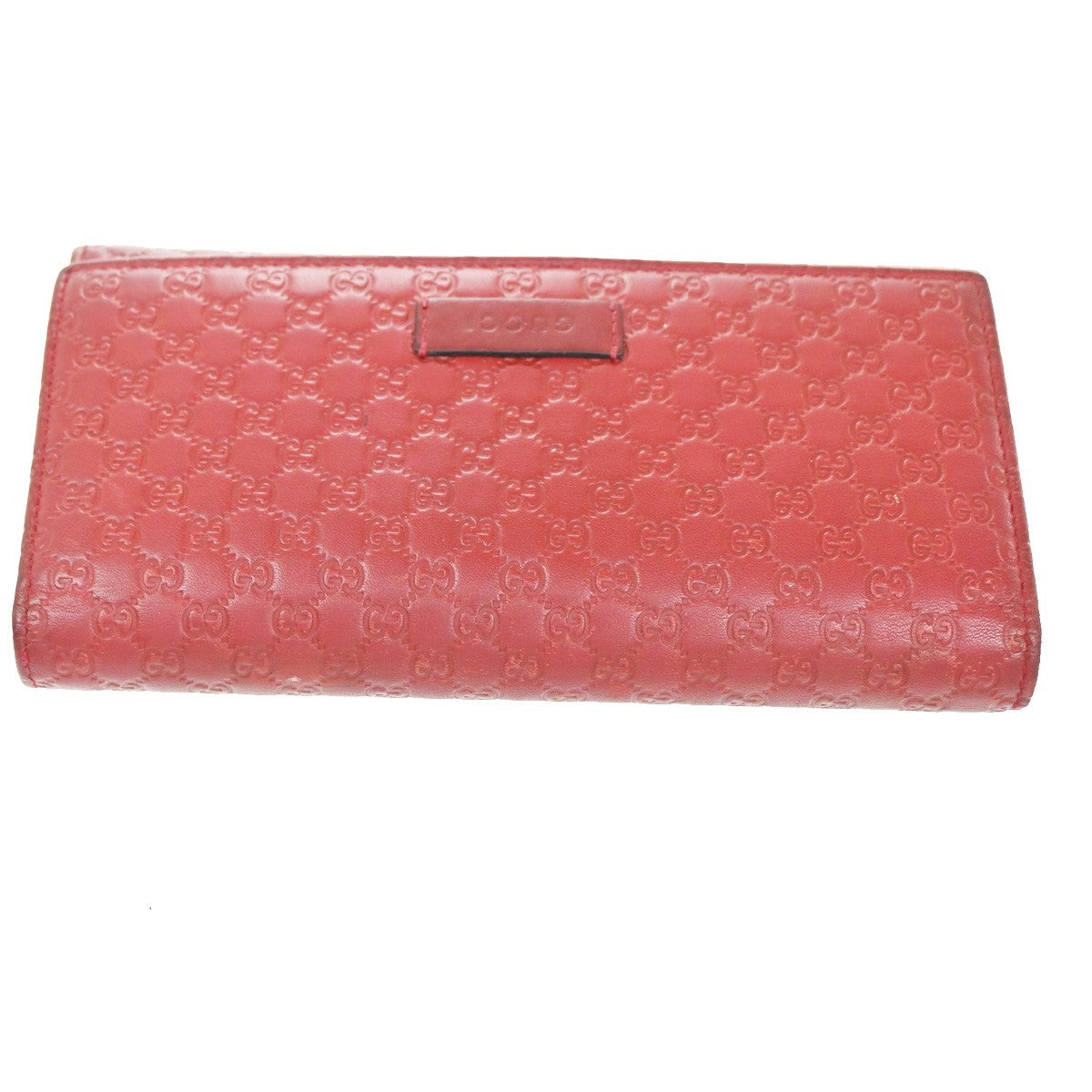 GUCCI Logo Micro Guccissima GG Pattern Long Wallet Leather Red 31CA307