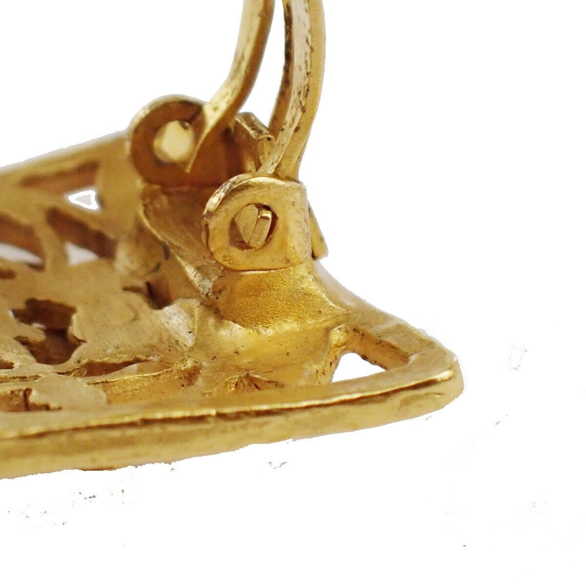 CHANEL CC Logo Earrings Square Clip-On  Gold 95A France Accessory 16RF017