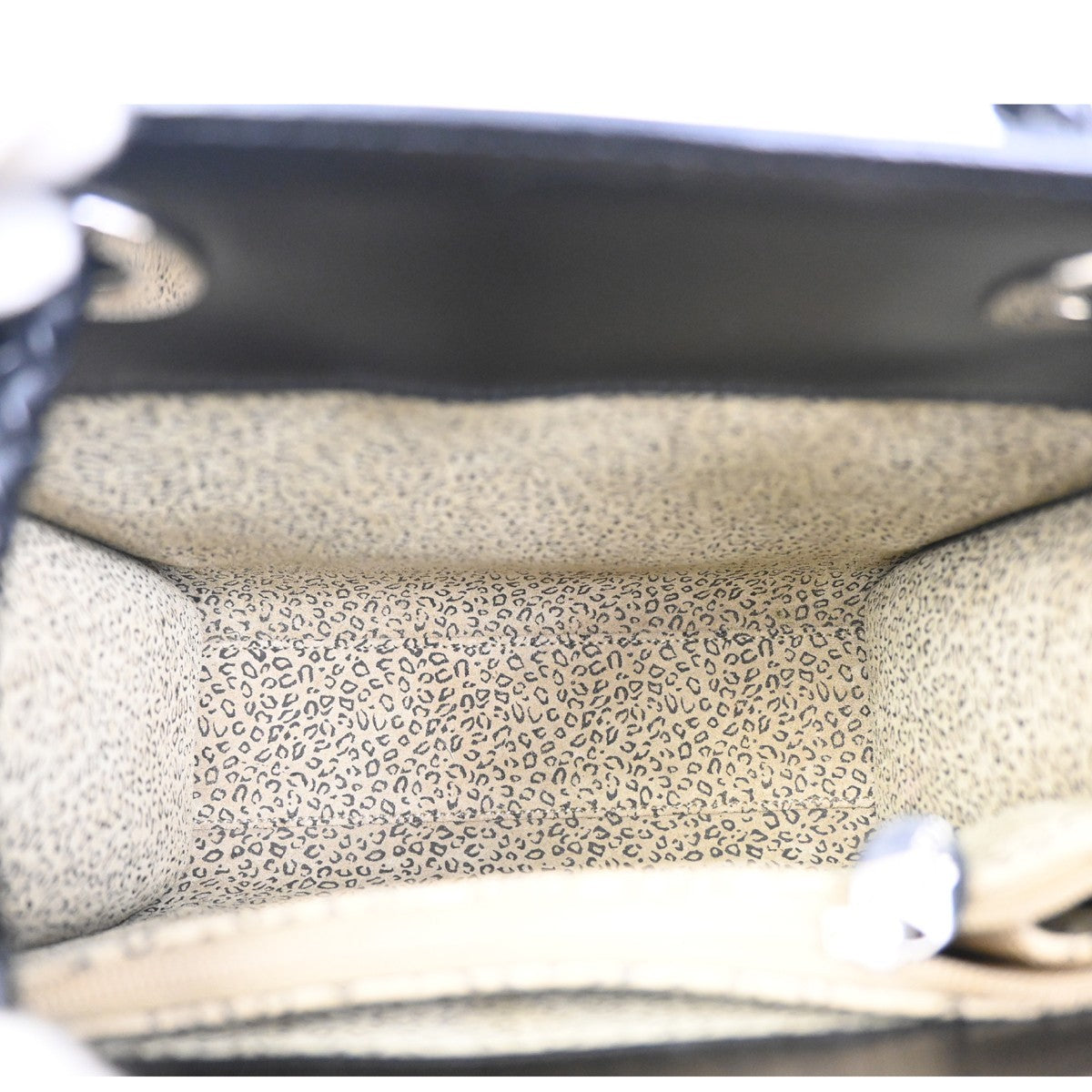 CARTIER Logo Panthere De Cartier Shoulder Hand Bag Leather Black France 76ZA105