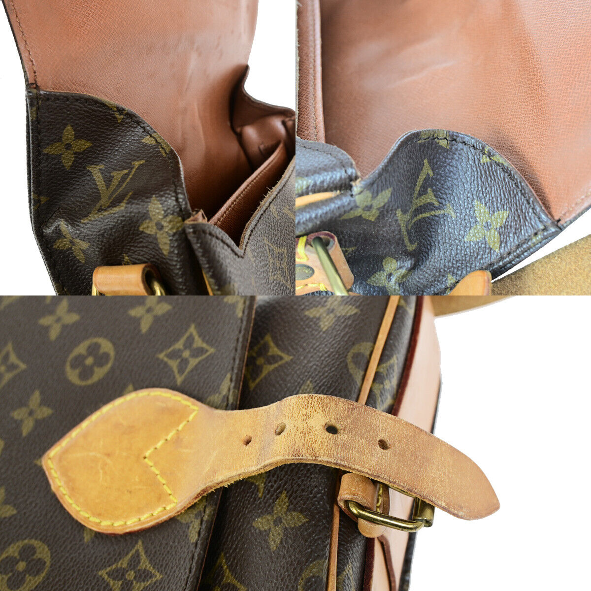 LOUIS VUITTON Cartouchiere MM Shoulder Bag Monogram Leather Brown M51253 88YF145