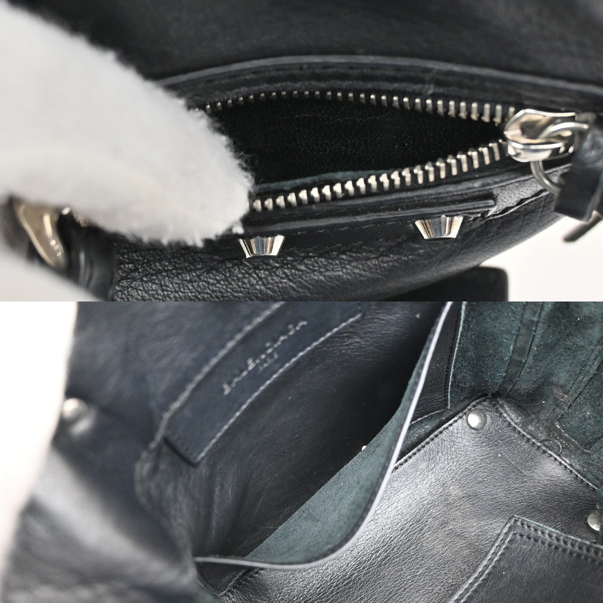 BALENCIAGA Paper Mini 2Way Shoulder Hand Bag Mirror Leather Black SHW 46RL525