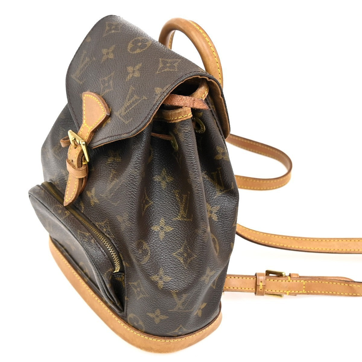 LOUIS VUITTON Mini Montsouris Backpack Bag Monogram Leather Brown M51137 96MA061