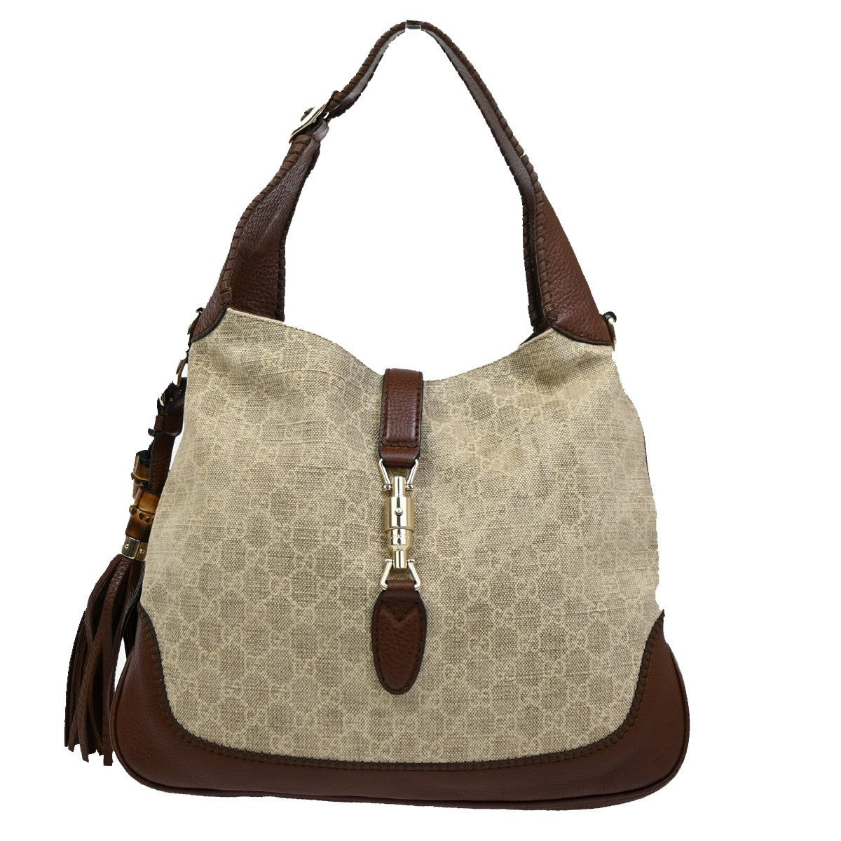 GUCCI GG Pattern Jackie Hobo Shoulder Bag Canvas Leather BE BN Italy 16DA227