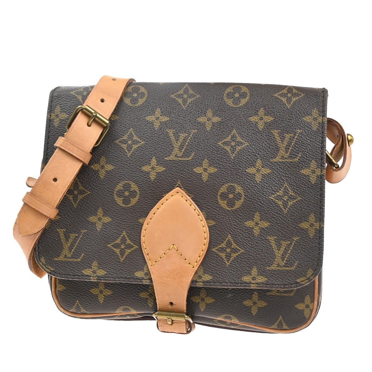 LOUIS VUITTON Cartouchiere MM Shoulder Bag Monogram Leather Brown M51253 82KD042