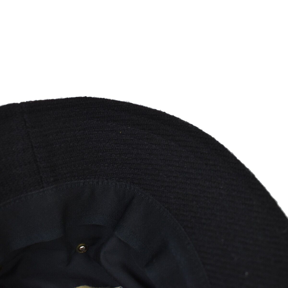 BURBERRY LONDON Logo Bucket Hat #M Cotton Wool Leather Black 04JH711
