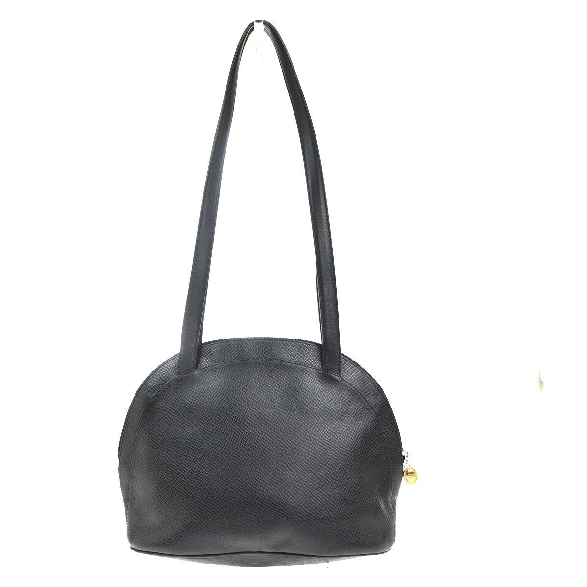 CHRISTIAN DIOR Logo Shoulder Bag Embossing Leather Black GHW France 35MA215