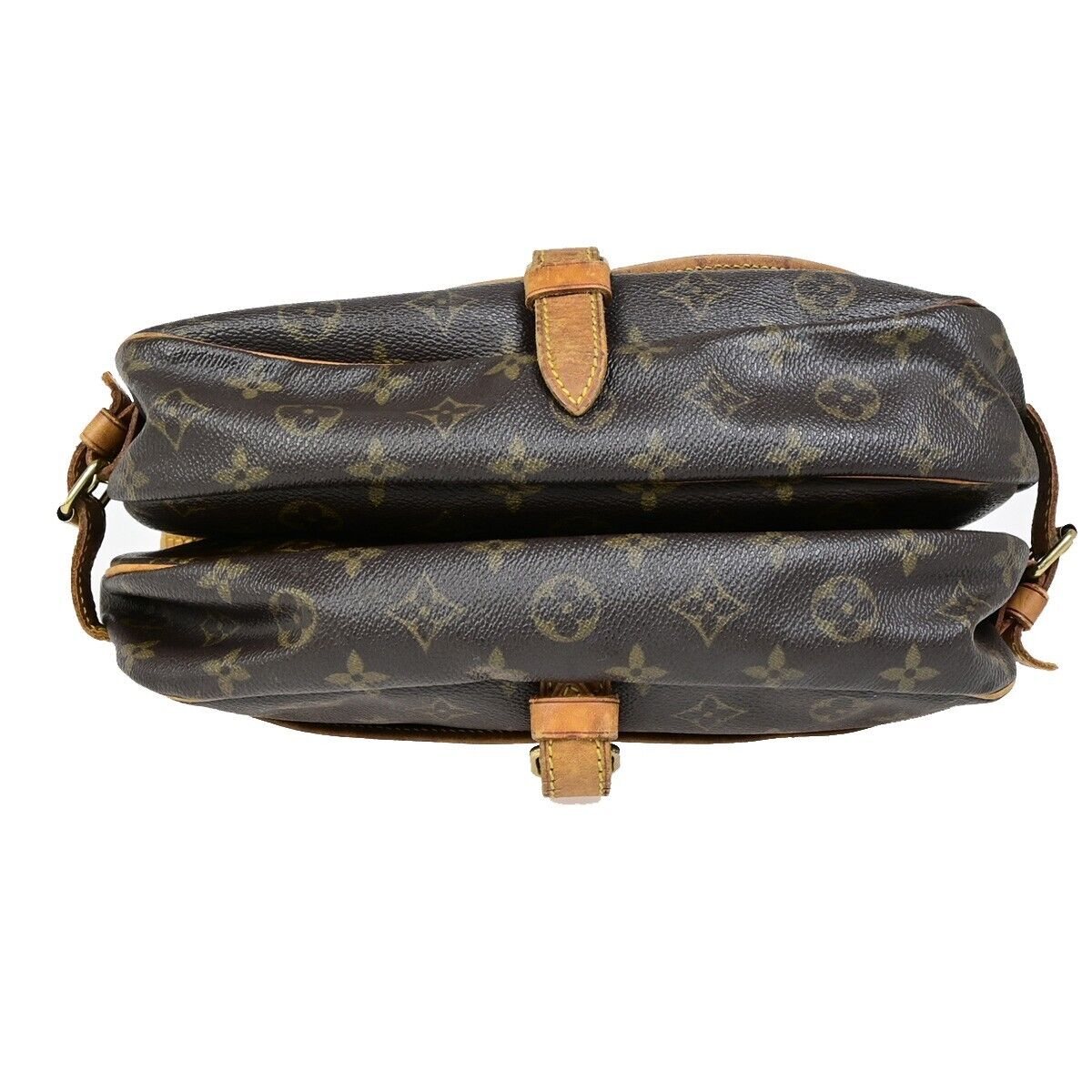 LOUIS VUITTON Logo Saumur 30 Shoulder Bag Monogram Leather Brown M42256 64EB111