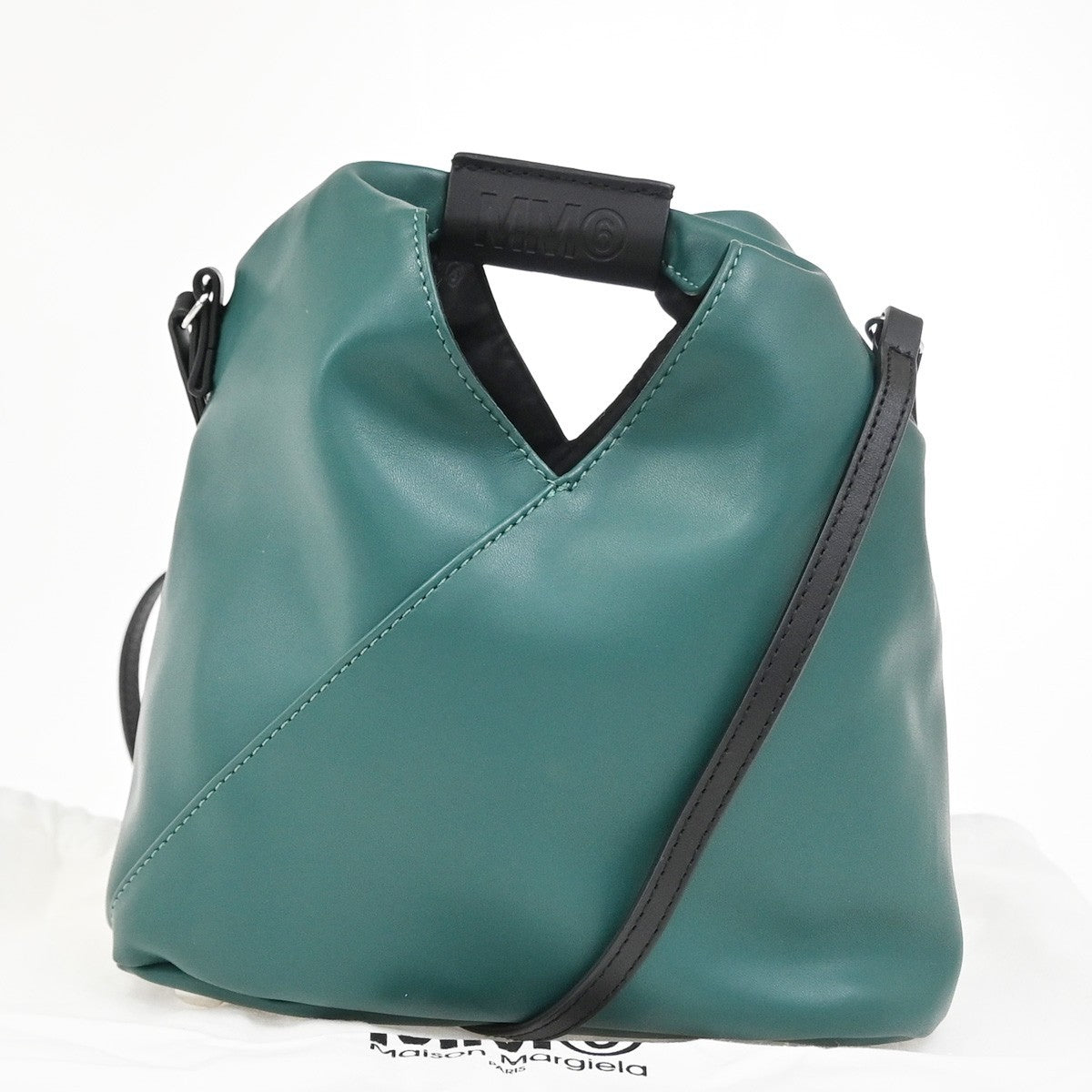 Maison Margiela Logo MM6 Mini Crossbody Shoulder Bag Leather Green 30YJ026