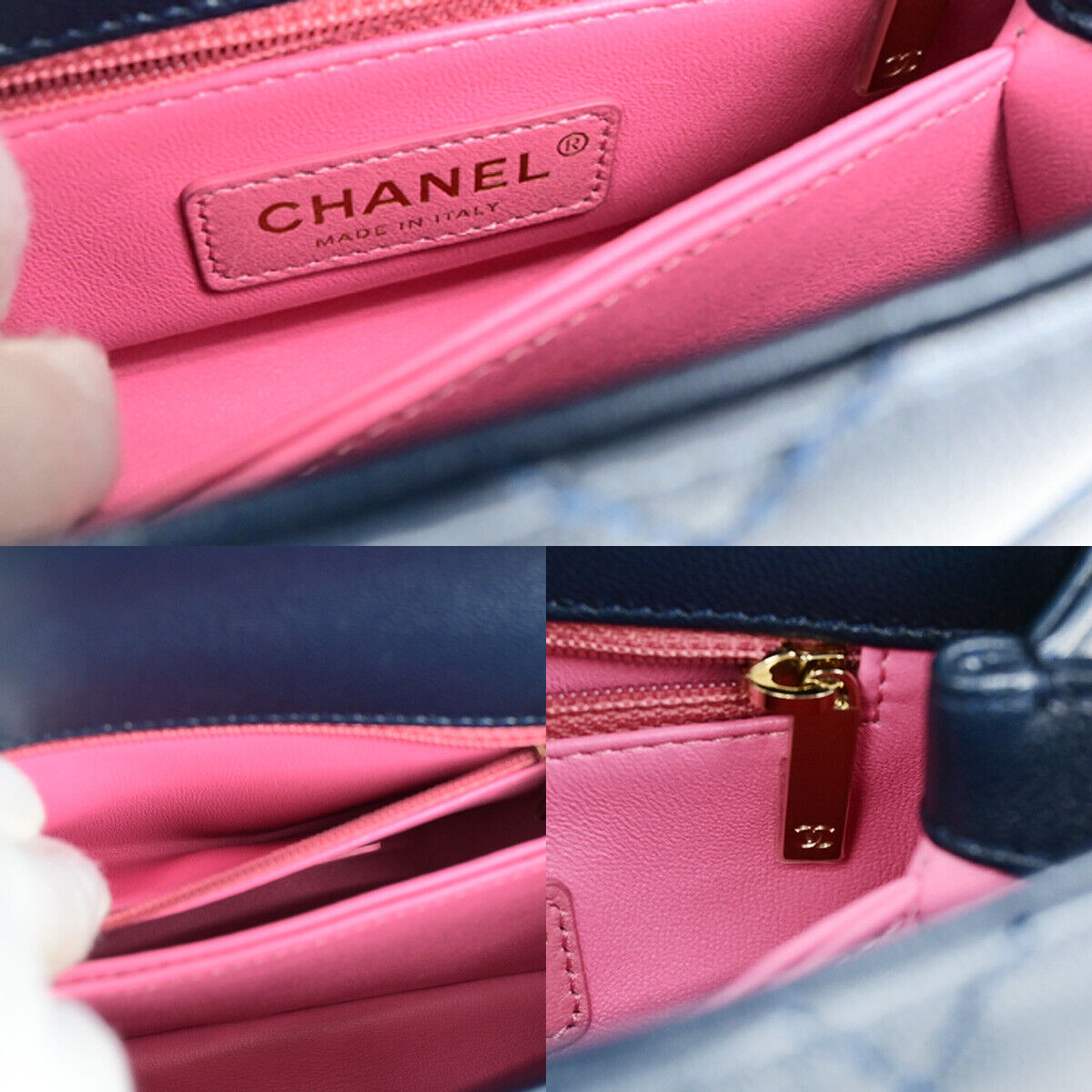 CHANEL CC XXS Matelasse Top Handle 2Way Chain Shoulder Bag Leather BE 793RK696