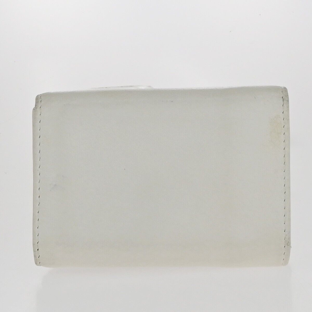 BALENCIAGA Logo Everyday Mini Trifold Compact Wallet Leather White Italy 30KA510