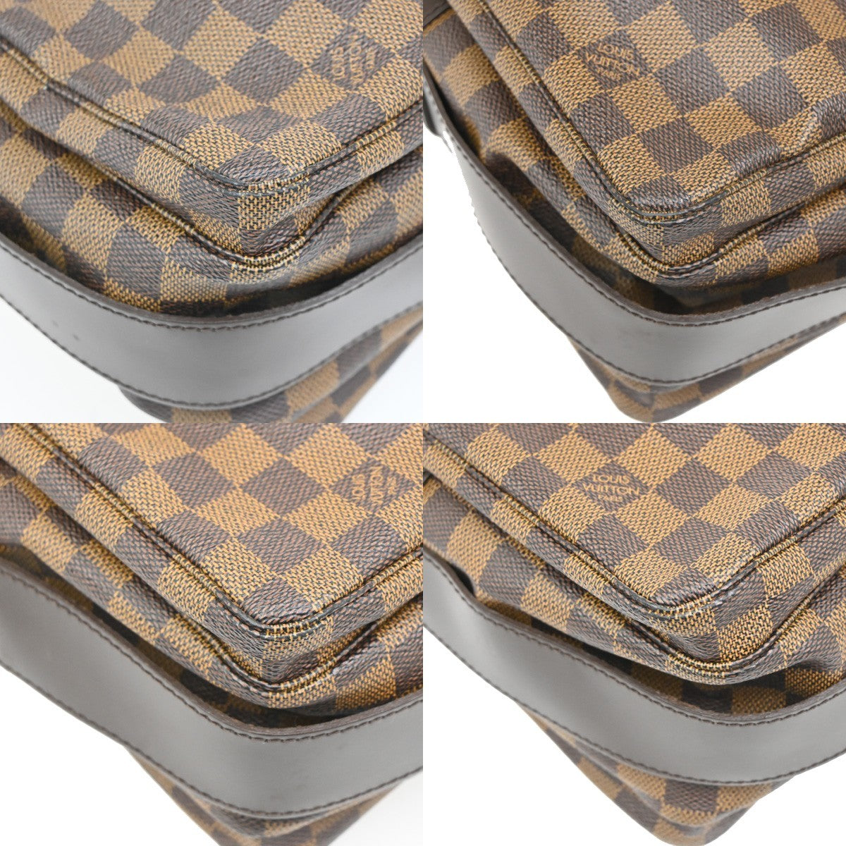 LOUIS VUITTON Naviglio Shoulder Bag Damier Ebene Leather Brown N45255 90TA040