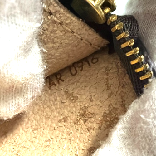 LOUIS VUITTON LV Logo Bucket GM Pouch Bag Monogram Leather Brown Gold 02YJ222