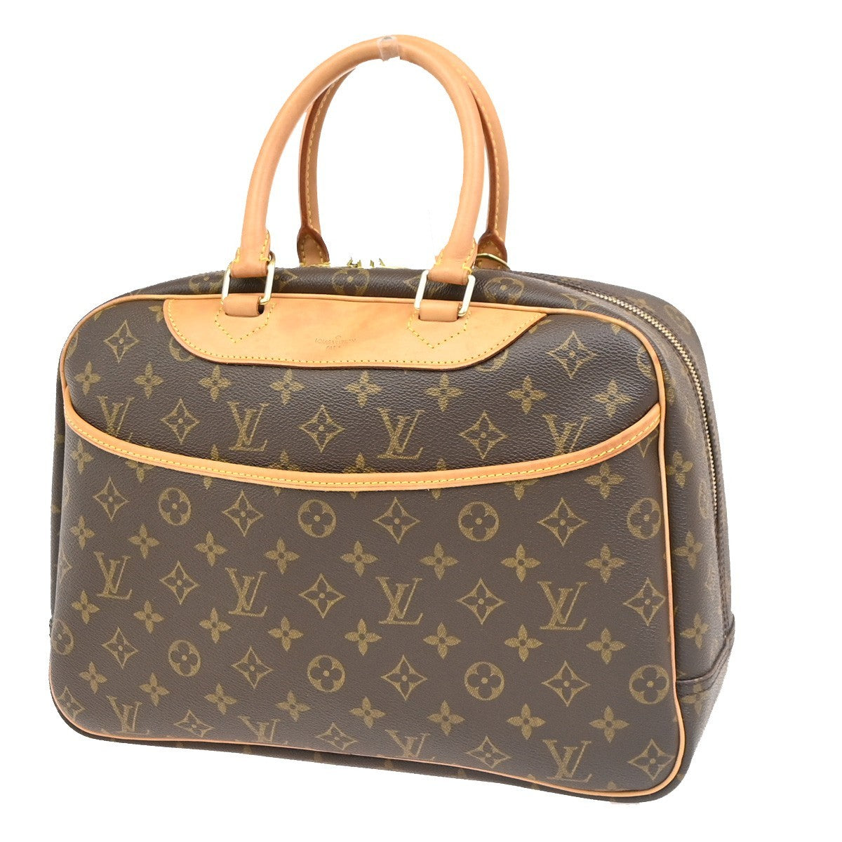 LOUIS VUITTON LV Logo Deauville Hand Bag Monogram Leather Brown M47270 74PA105