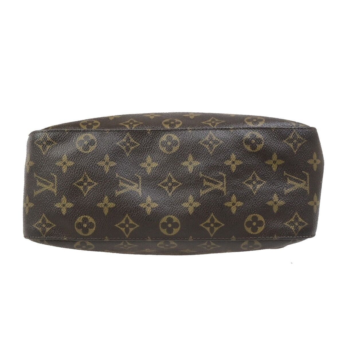 LOUIS VUITTON Logo Looping GM Shoulder Bag Monogram Leather Brown M51145 80ED311
