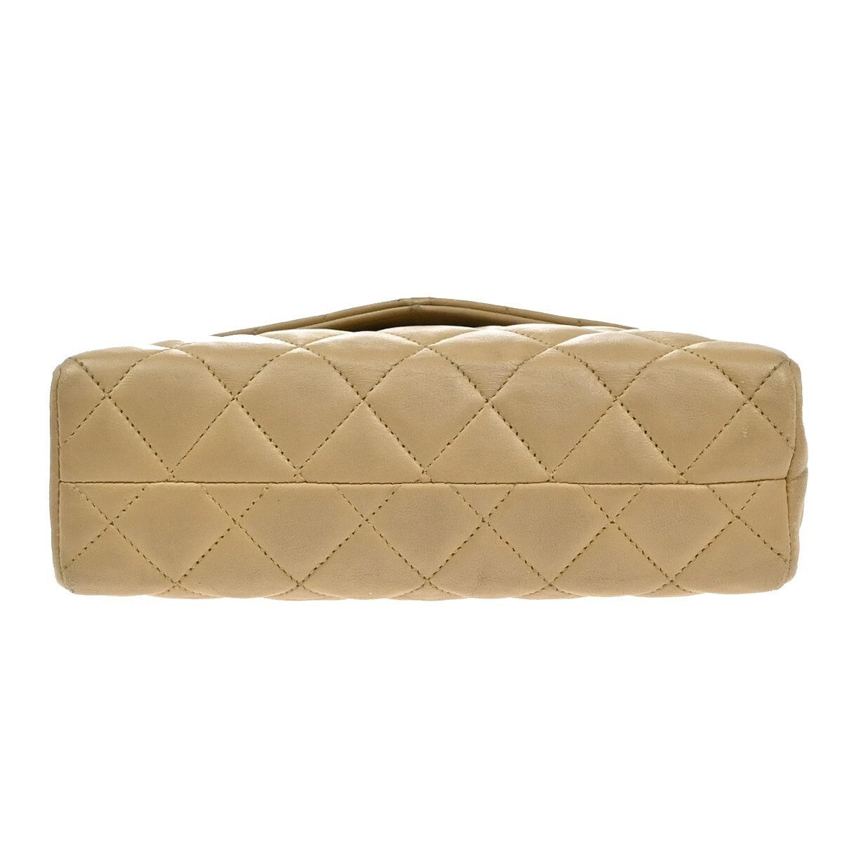 CHANEL CC Logo Mini Matelasse Chain Shoulder Bag Leather Beige GHW 675RF438