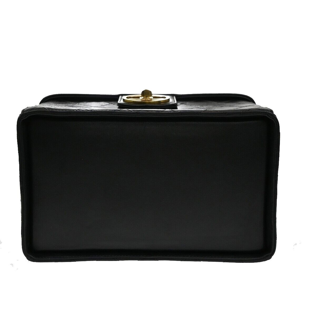 CHANEL CC Logo Bicolore 2Way Vanity Shoulder Hand Bag Leather Black GHW 653RF235