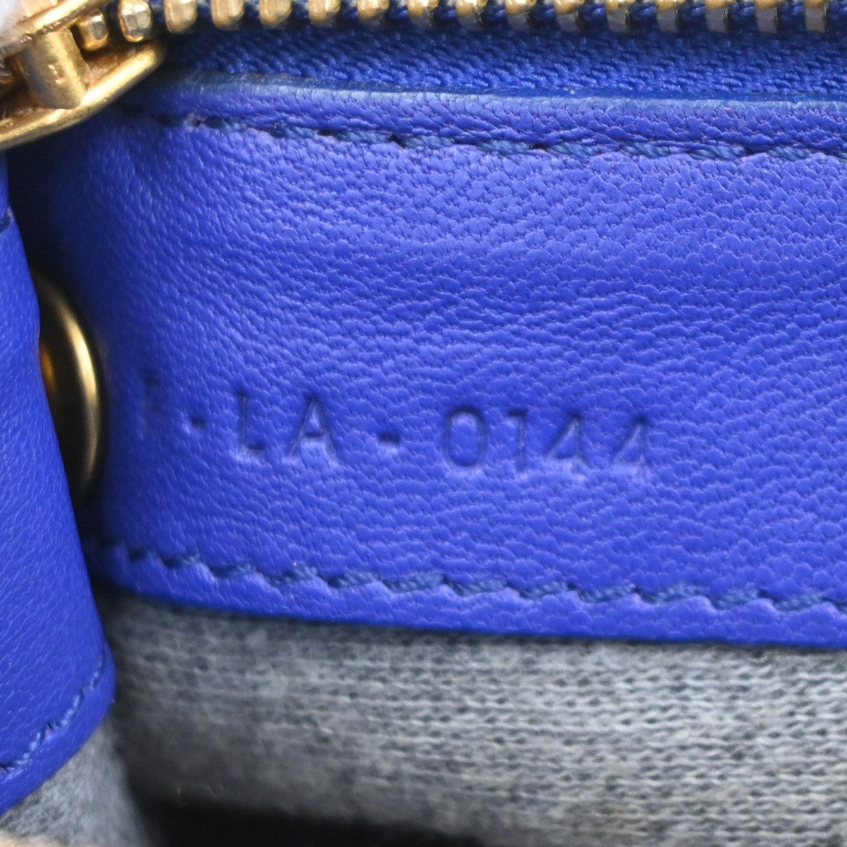CELINE Logo Trio Crossbody Shoulder Bag Leather Blue Italy 80CA959