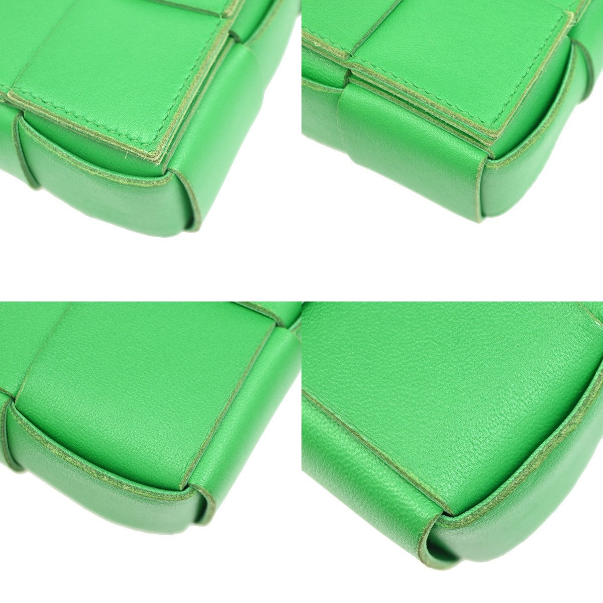 BOTTEGA VENETA Cassette Intrecciato Shoulder Bag Leather Green Parakeet 14ZA101