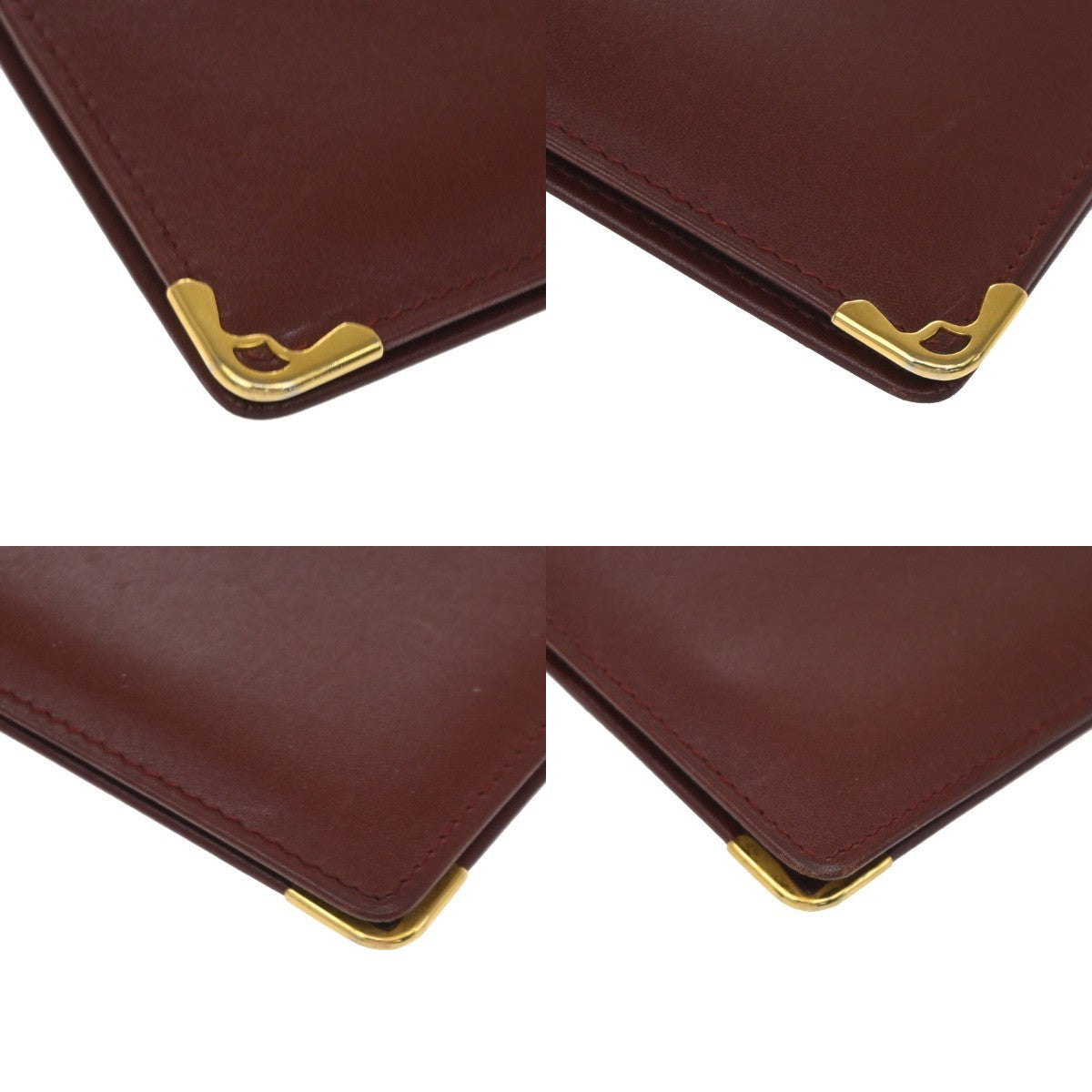 Must De Cartier 2C Logo Bifold Long Wallet Purse Leather Red Spain 08KD162