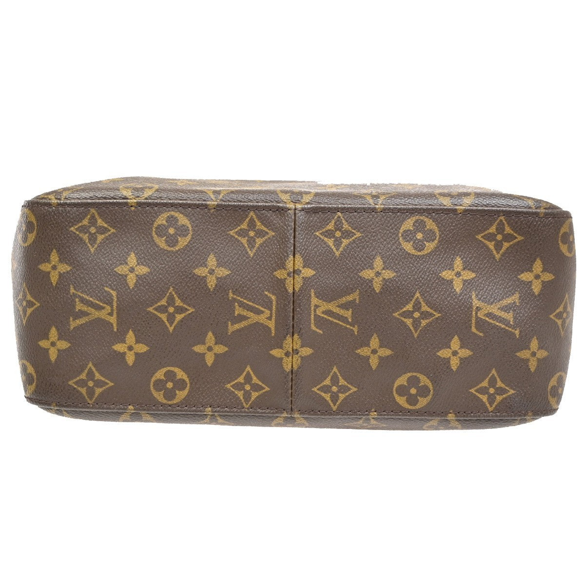 LOUIS VUITTON Logo Looping GM Shoulder Bag Monogram Leather Brown M51145 72CA723