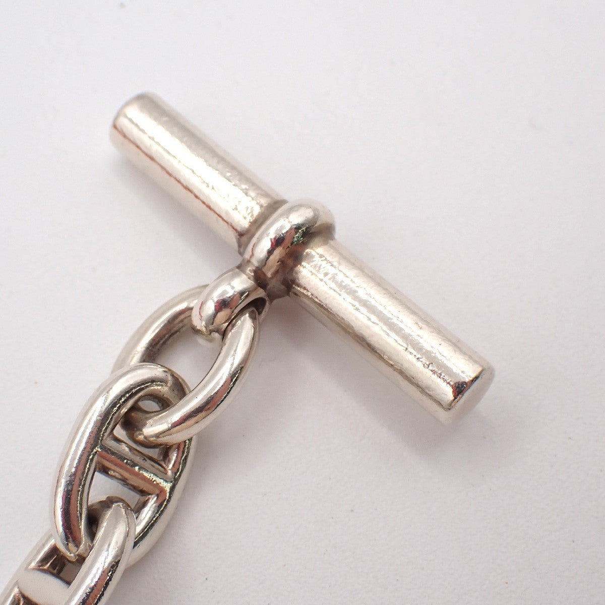 HERMES Logo Chaine D'ancre MM Chain Bracelet 16 Links Silver Ag925 385LC625