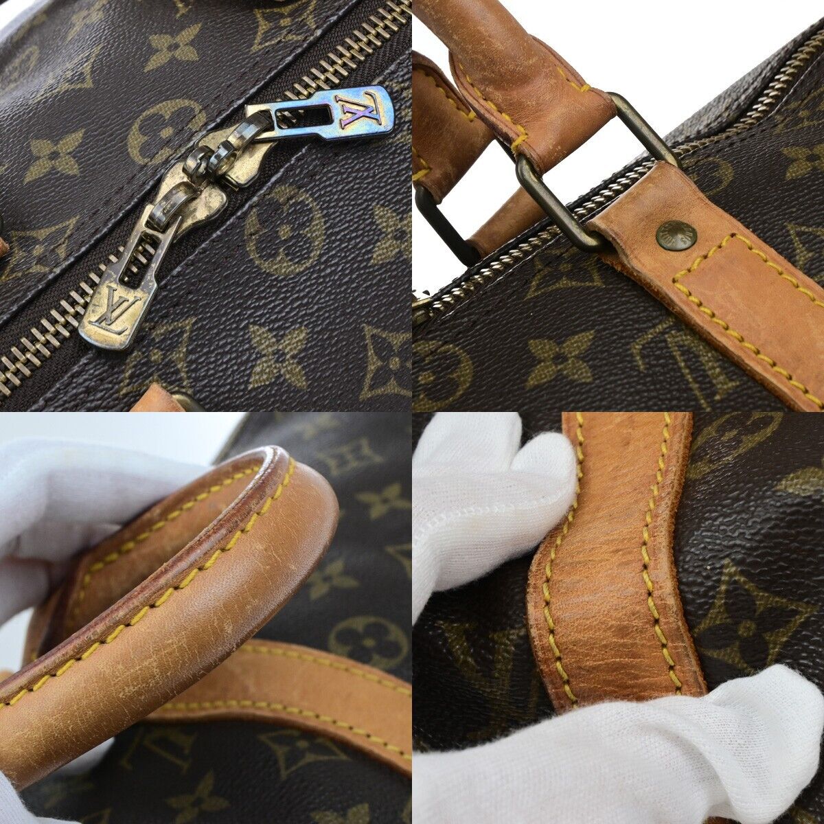 LOUIS VUITTON Keepall 45 Travel Hand Bag Monogram Leather Brown M41428 81ED924