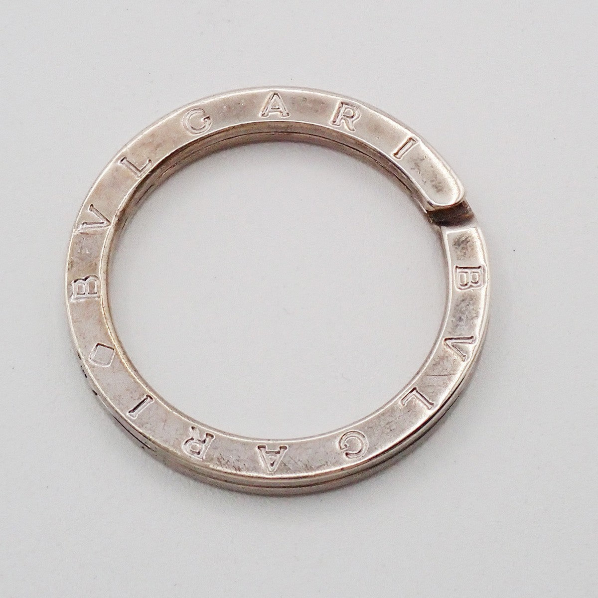 BVLGARI Logo Key Ring Silver Ag 925 Accessory Italy 02EG275