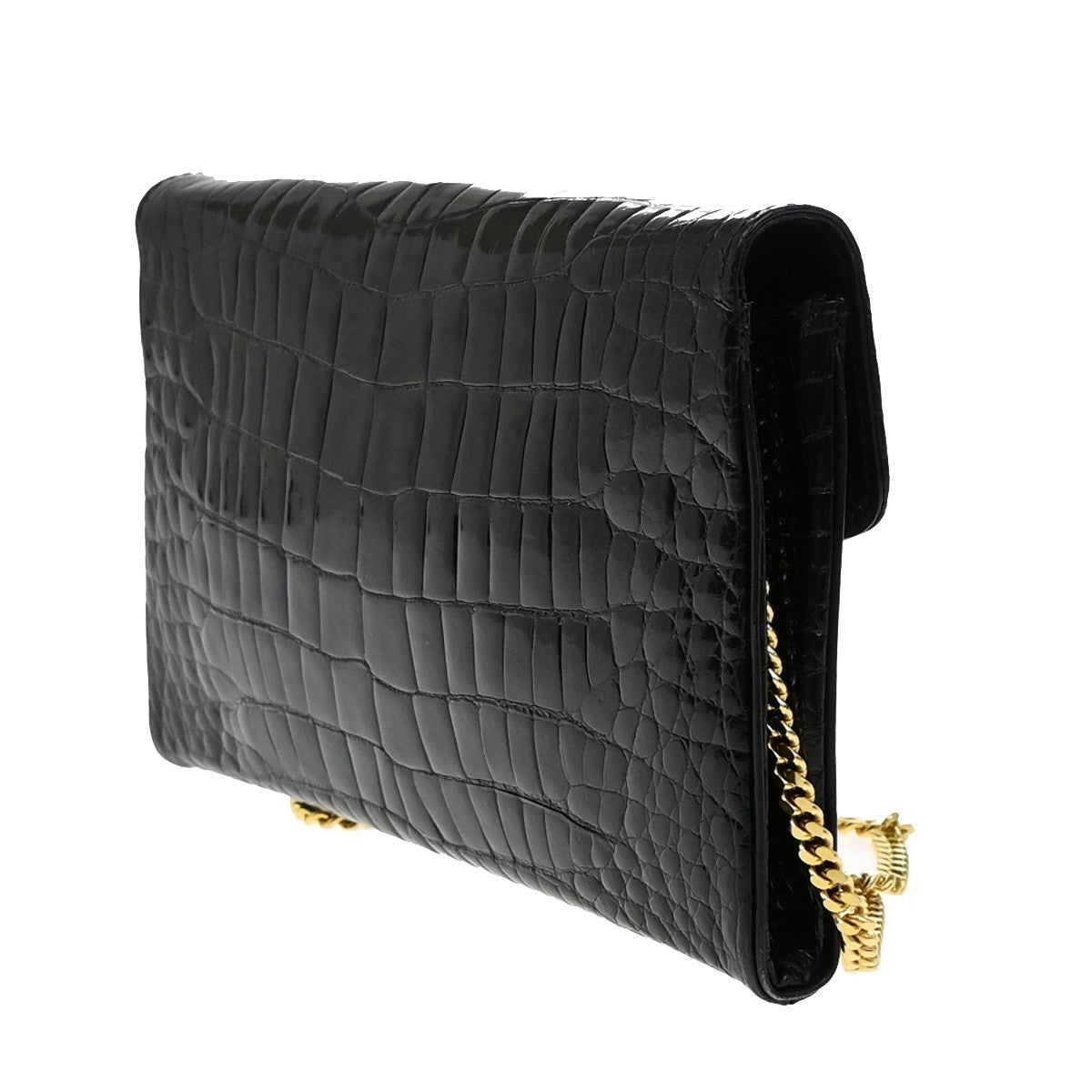 LOEWE Anagram 2way Chain Shoulder Clutch Bag Embossing Leather Brack 88KB476