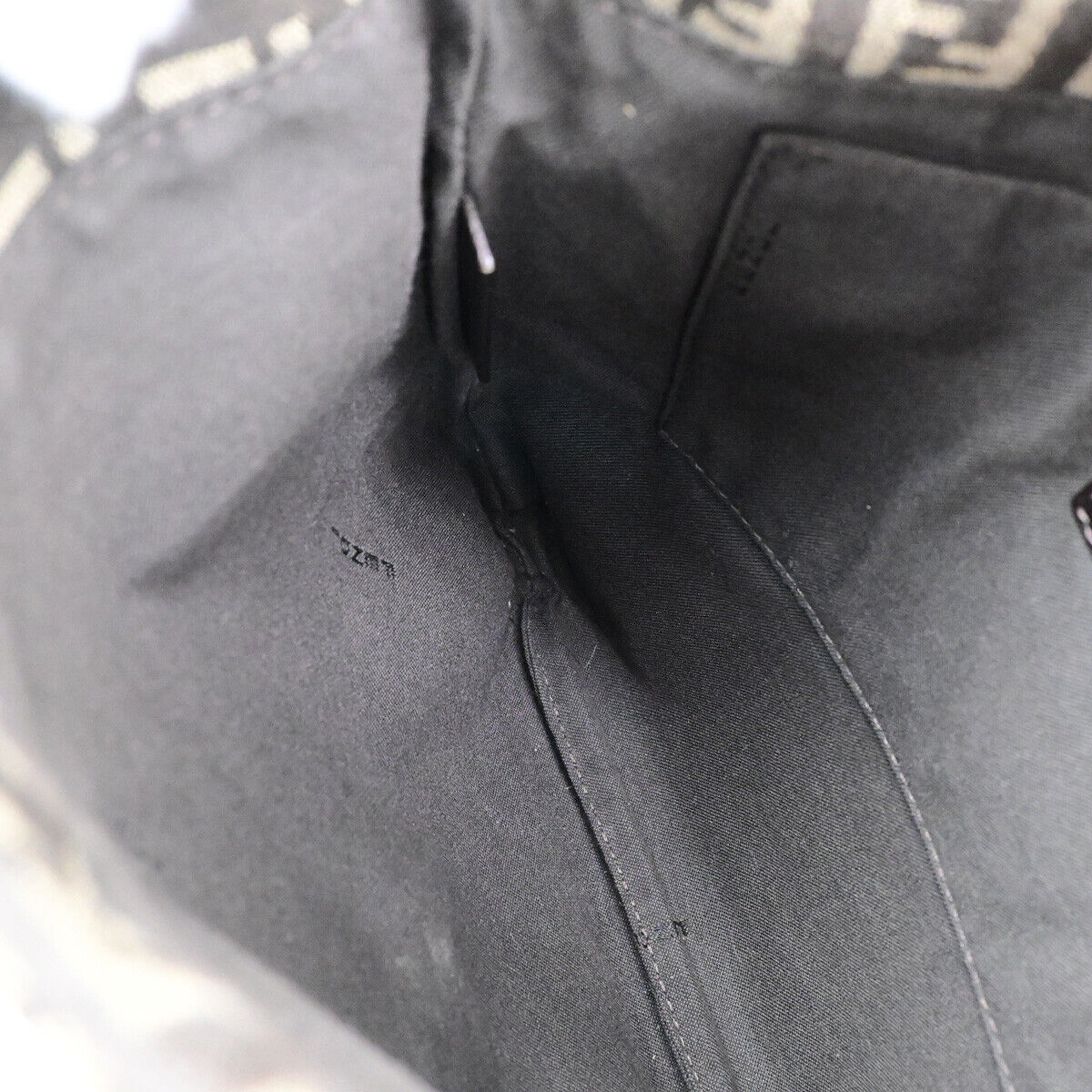 FENDI Logo Zucchino Shoulder Bag Canvas Leather Brown SHW Italy 70SJ496