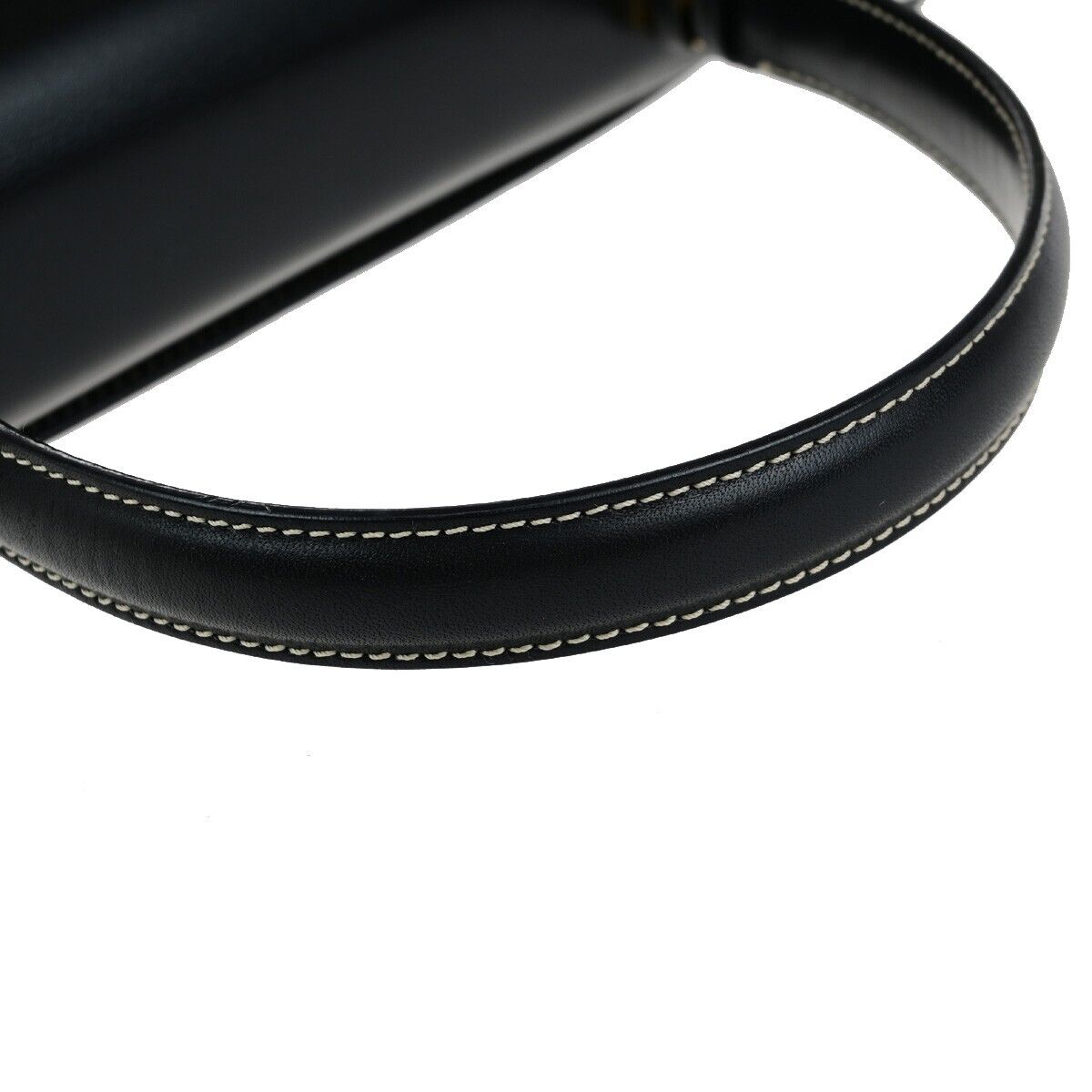 SALVATORE FERRAGAMO Gancini Top Handle Hand Bag Leather Black GHW Italy 35ED328