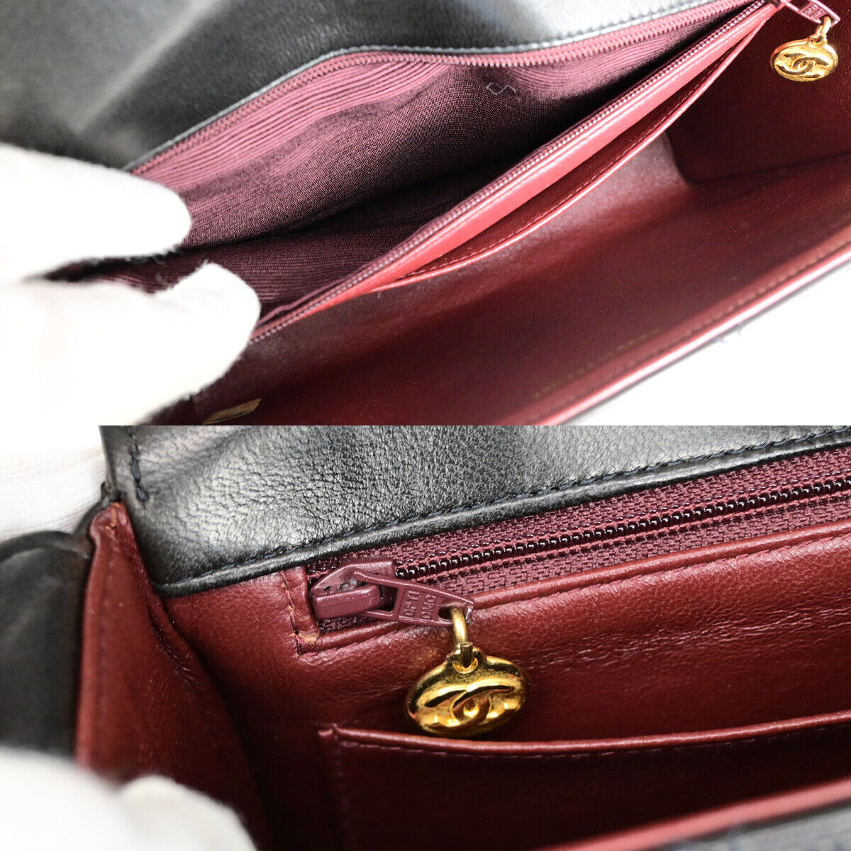 CHANEL CC Logo Matelasse Shoulder Bag Lambskin Leather BK GHW Vintage 321RK697