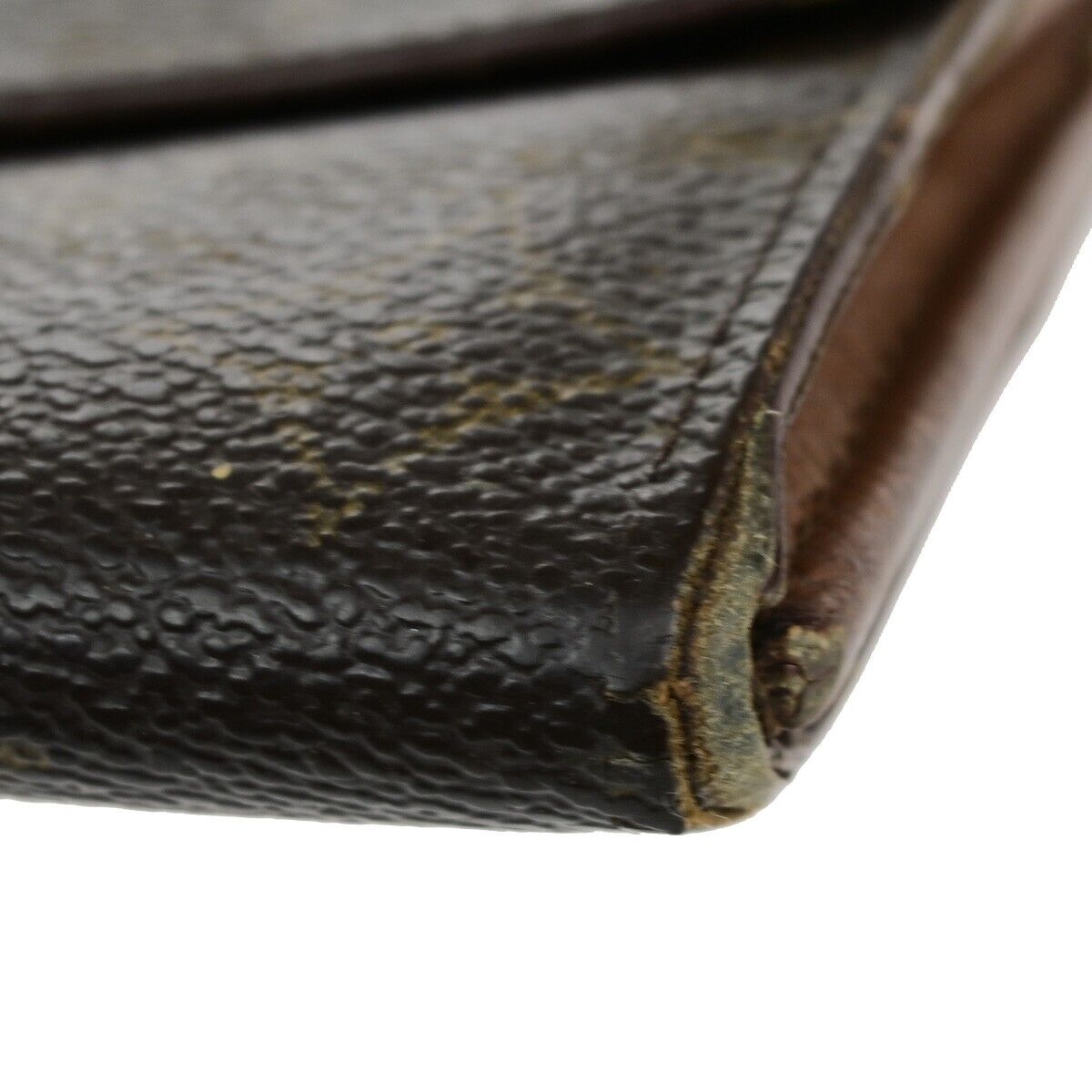 LOUIS VUITTON 3 Set Trifold Bifold Wallet Purse Monogram Leather Brown 60YG711