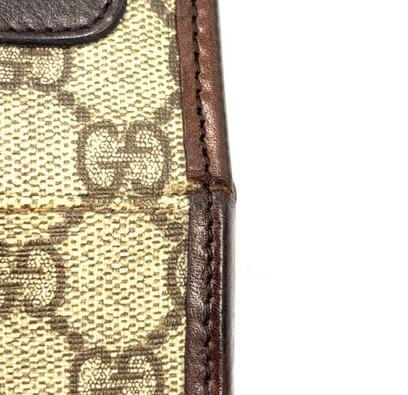 GUCCI Logo GG Pattern Shoulder Bag Supreme Leather Brown Beige Italy 69KC710