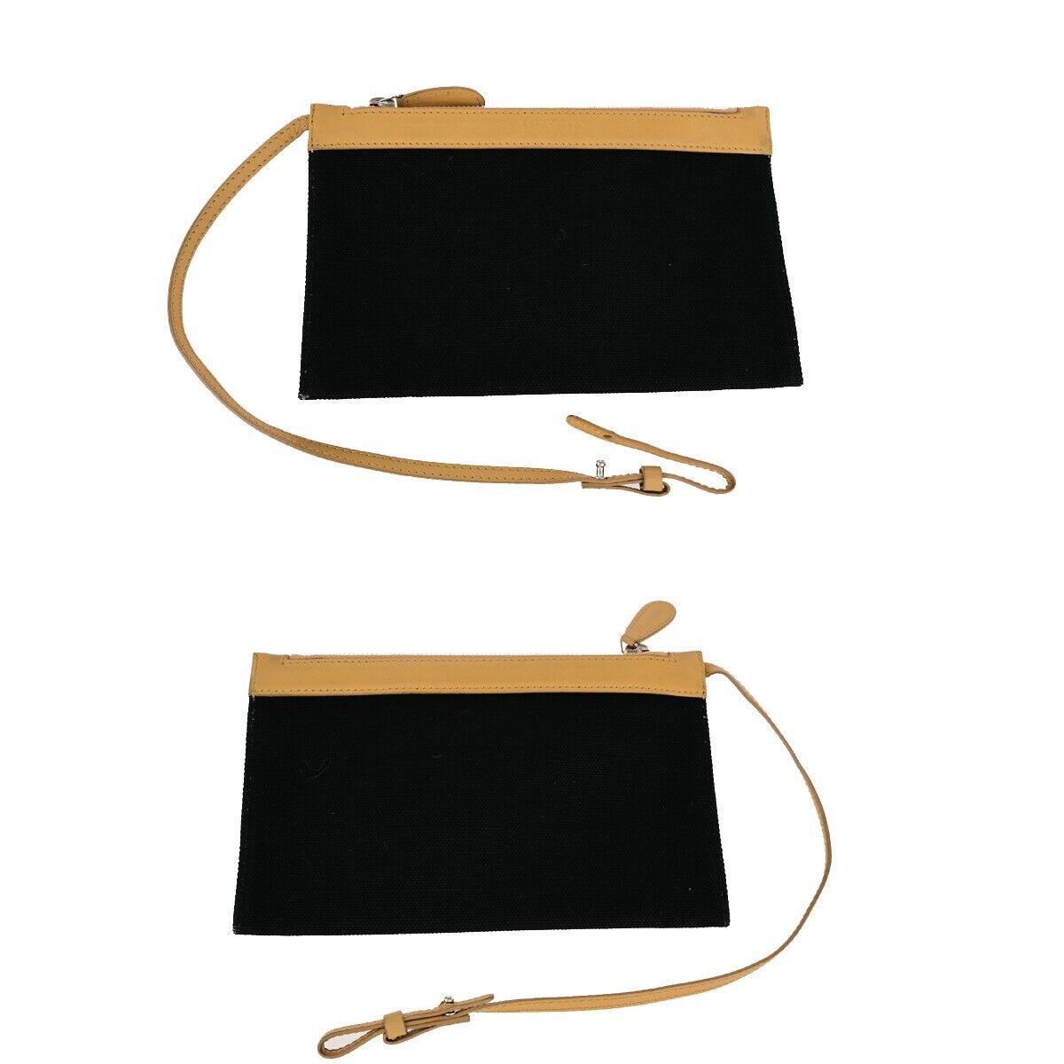 BALENCIAGA Logo Navy Cabas Shoulder Tote Bag Canvas Leather Black White 39EC740