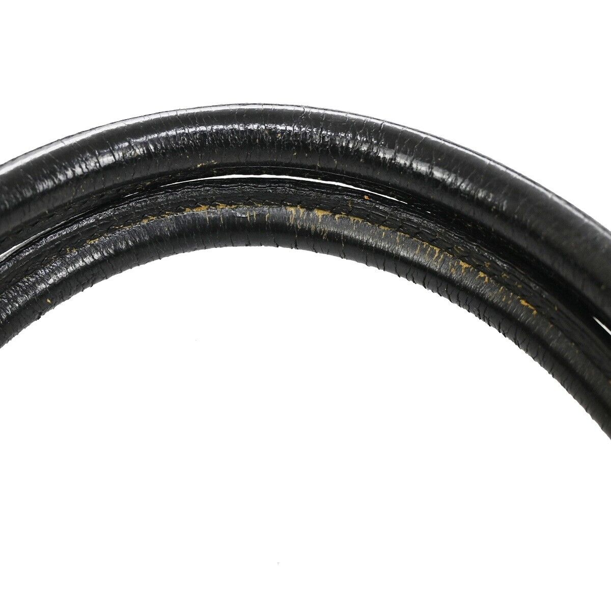 HERMES Bolide 37 2Way Shoulder Hand Bag Epsom Leather Black Yellow 310RC624