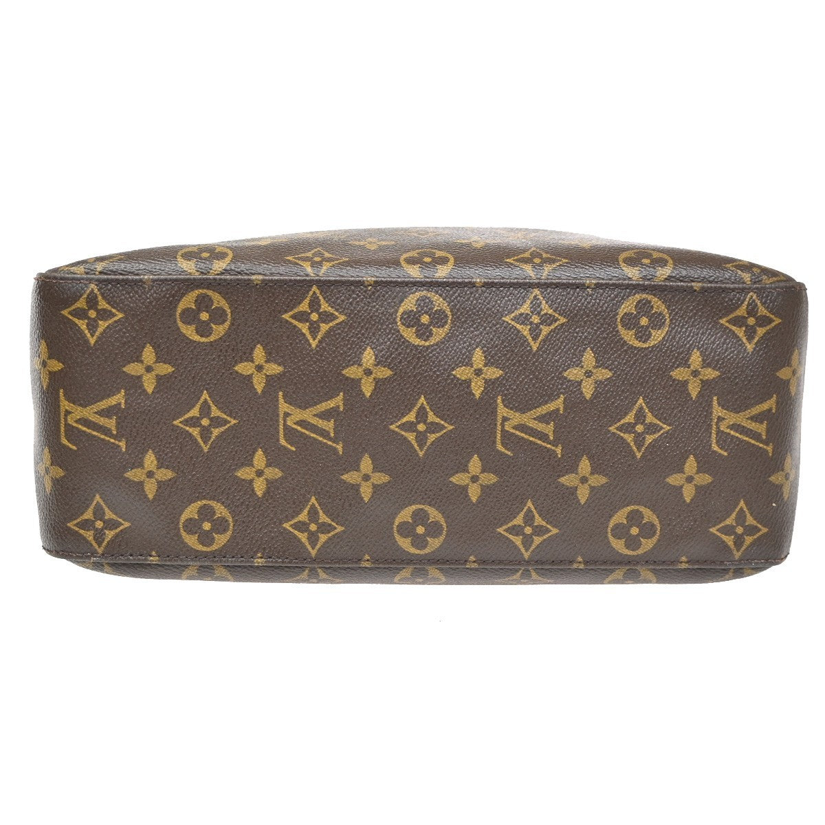 LOUIS VUITTON Logo Looping GM Shoulder Bag Monogram Leather Brown M51145 86ZA095