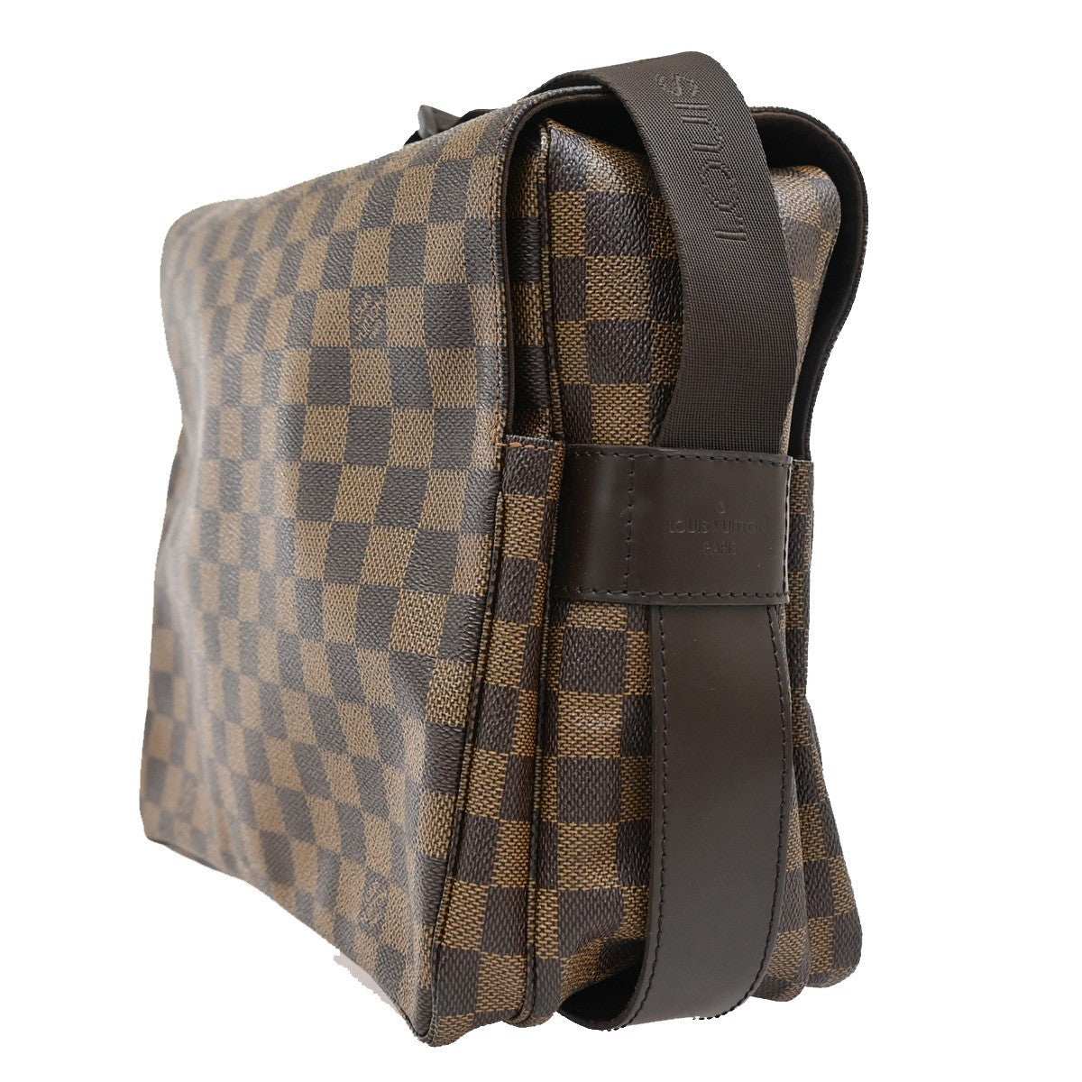 LOUIS VUITTON Naviglio Shoulder Bag Damier Ebene Leather Brown N45255 90TA040