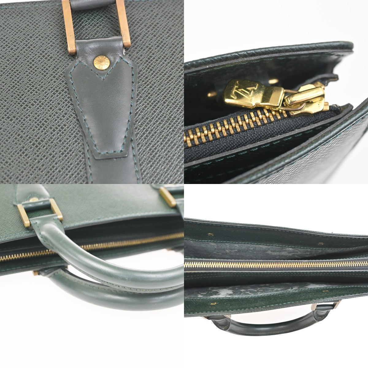 LOUIS VUITTON Porte Documents Lozan Briefcase Hand Bag Taiga M30054 04ZA369