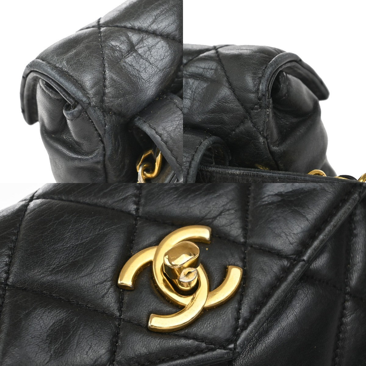 CHANEL CC Logo Matelasse Chain Belt Body Bum Bag Leather Black 19RF729