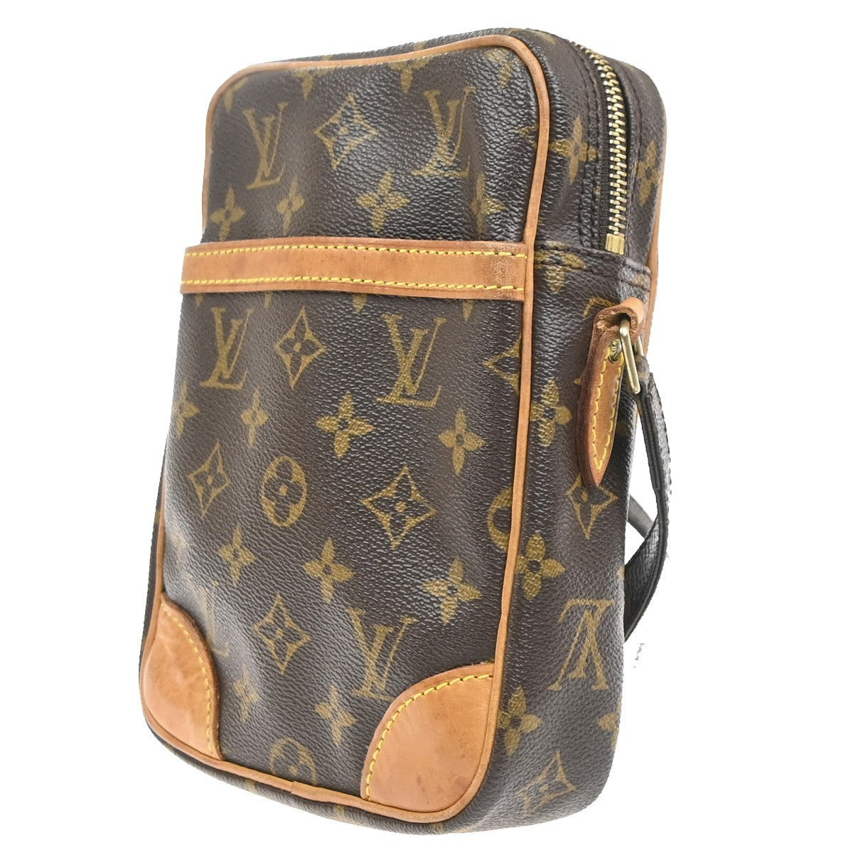 LOUIS VUITTON Danube Shoulder Bag Monogram Leather Brown France M45266 82MA554