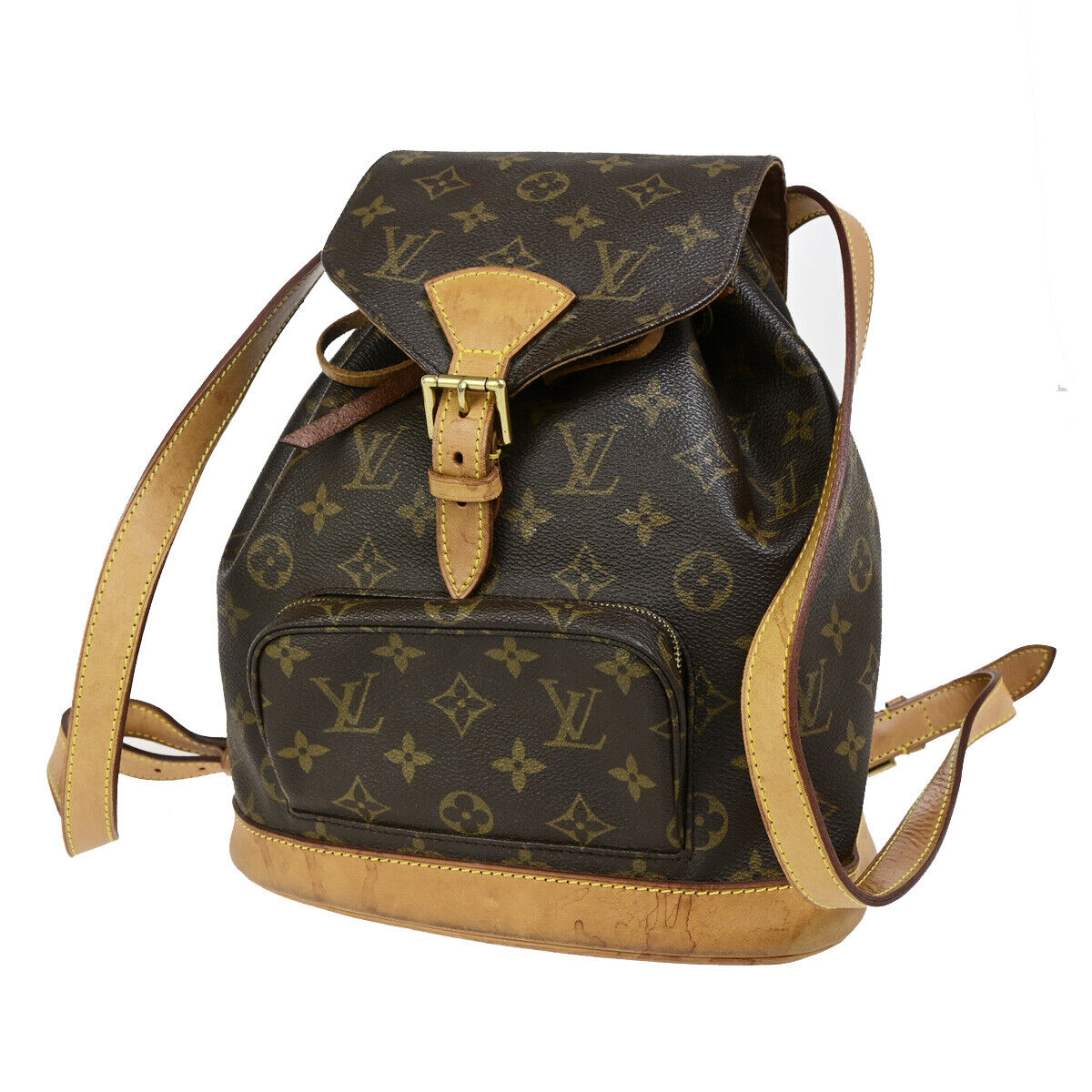 LOUIS VUITTON Montsouris MM Backpack Bag Monogram Leather Brown M51136 18YG489