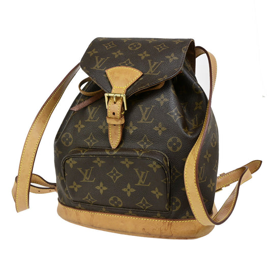LOUIS VUITTON Montsouris MM Backpack Bag Monogram Leather Brown M51136 18YG489