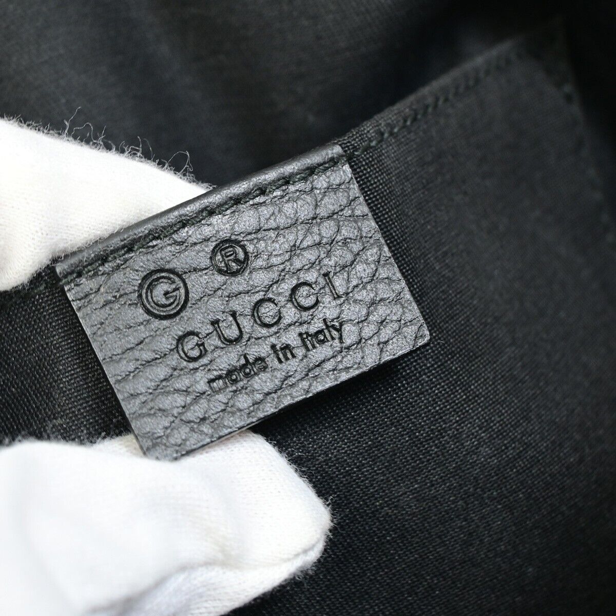 GUCCI GG Pattern 2Way Shoulder Hand Bag Nylon Leather Black Silver 85EB461