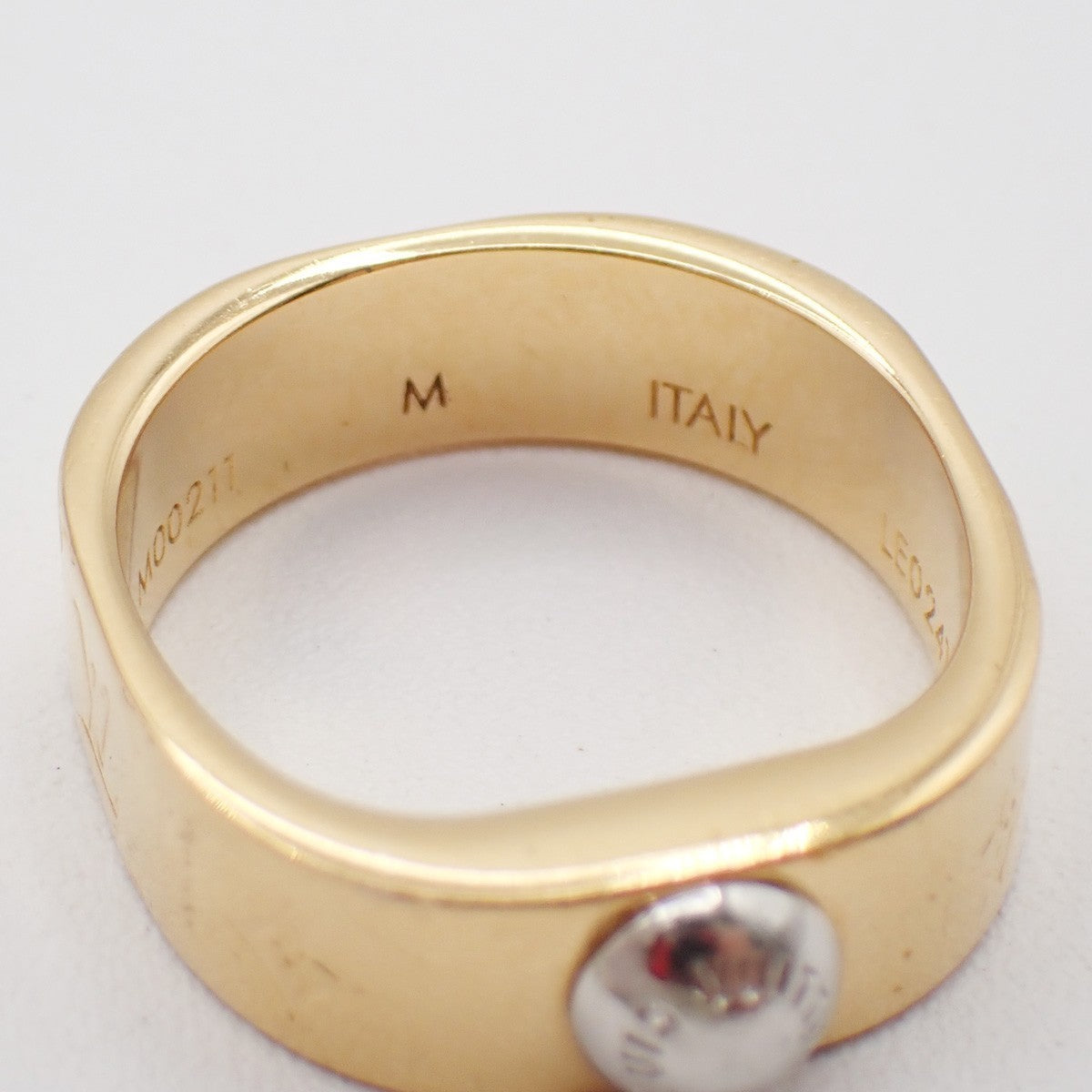LOUIS VUITTON Nanogram Ring Size M Gold Silver Italy Accessory M00211 67EG247