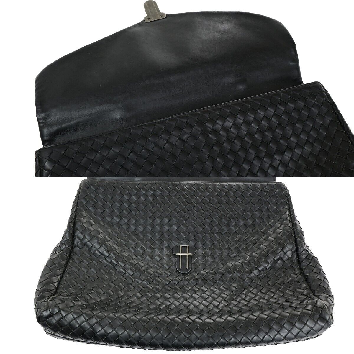 BOTTEGA VENETA Intrecciato Hand Bag Business Bag Leather Black Italy 83SH964