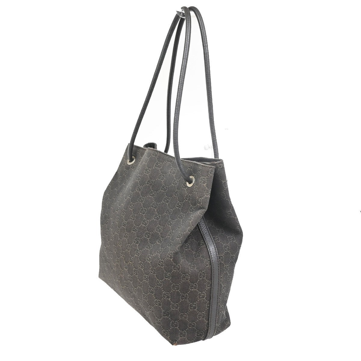 GUCCI GG Gifford Shoulder Tote Bag Canvas Leather Brown SHW Italy 02ZA178