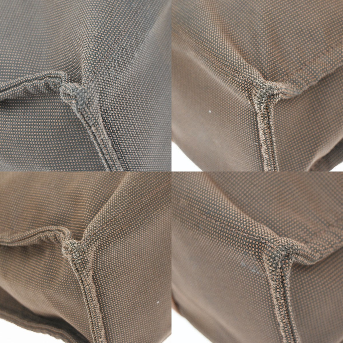HERMES Her Line Tote MM Hand Tote Bag Canvas Brown France 61EG404