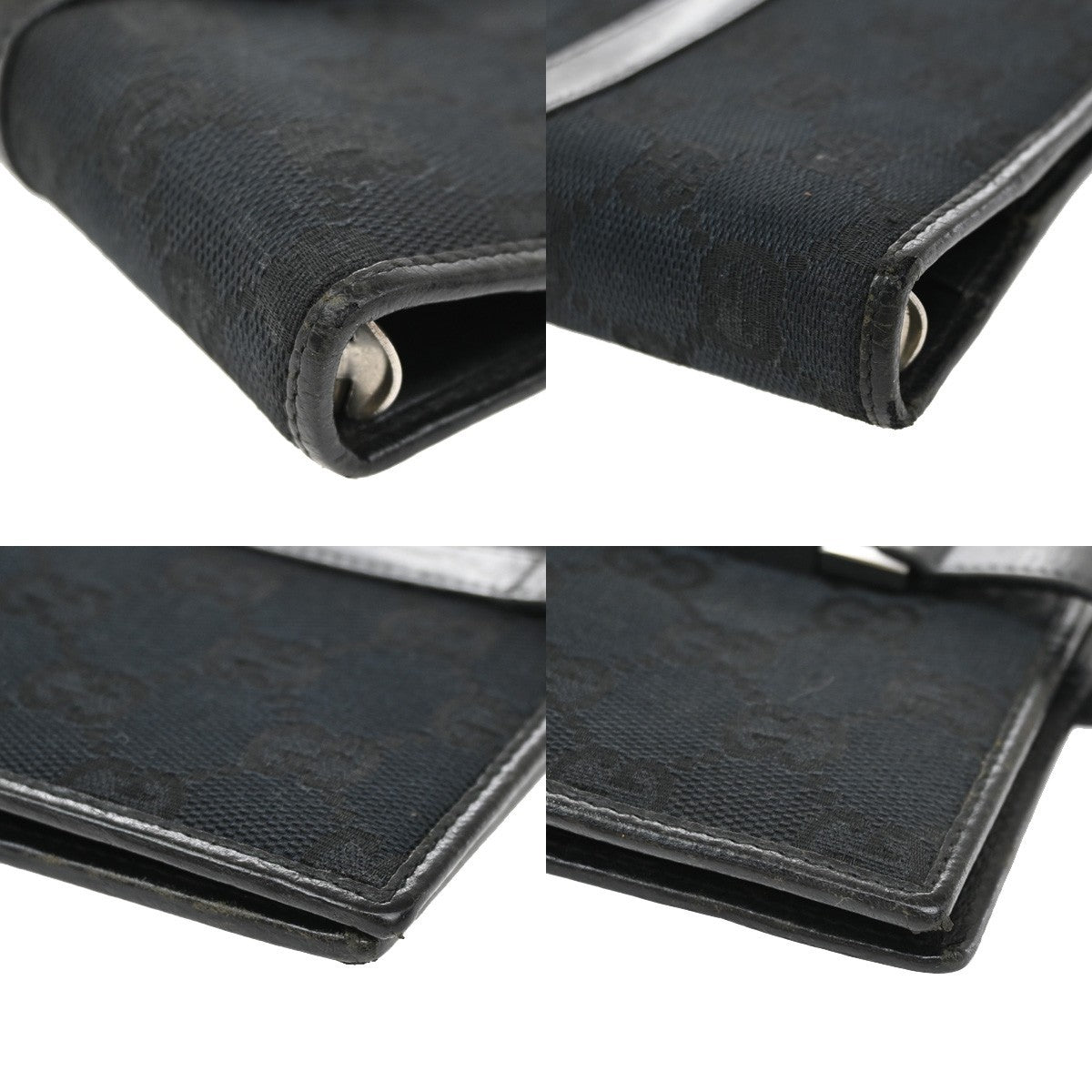GUCCI GG pattern Jackie Agenda Day Planner Cover Canvas Leather Black 07KB464