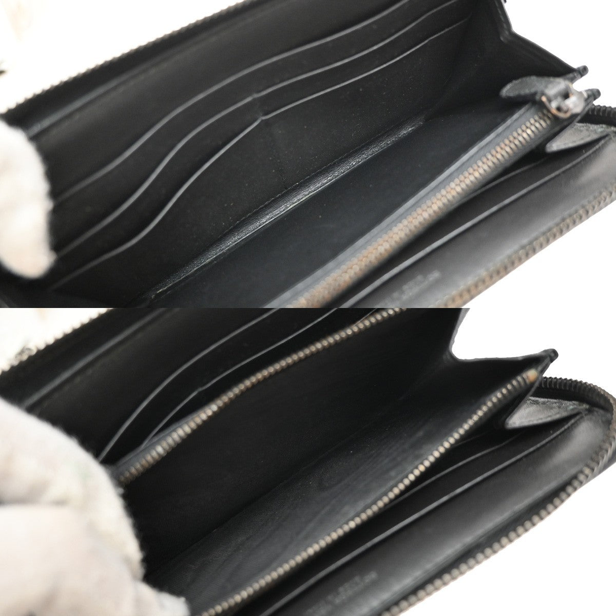 BOTTEGA VENETA Intrecciato Zipper Around Long Wallet Leather Black Italy 65KP223