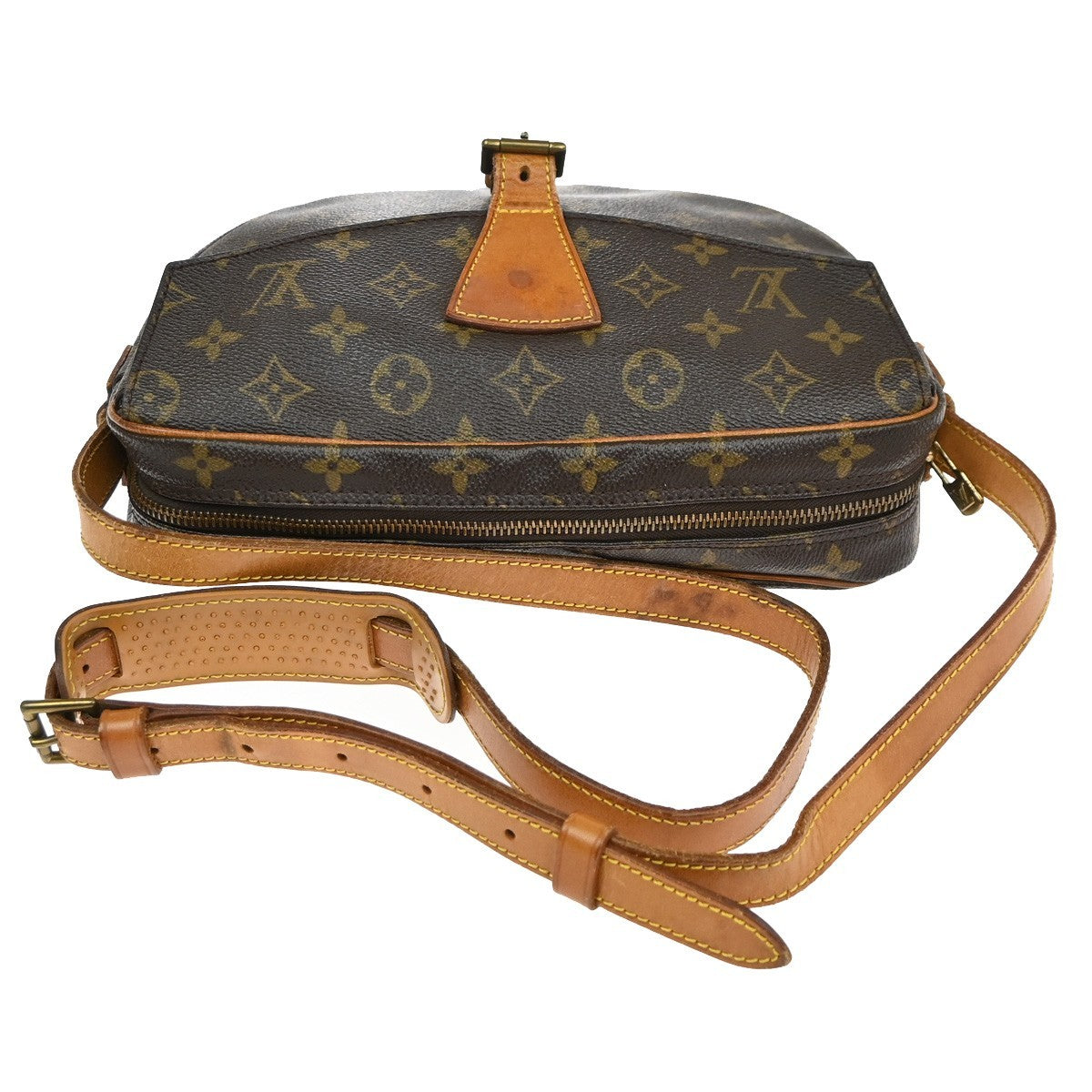 LOUIS VUITTON Jeune Fille GM Shoulder Bag Monogram Leather Brown M51225 39CA939